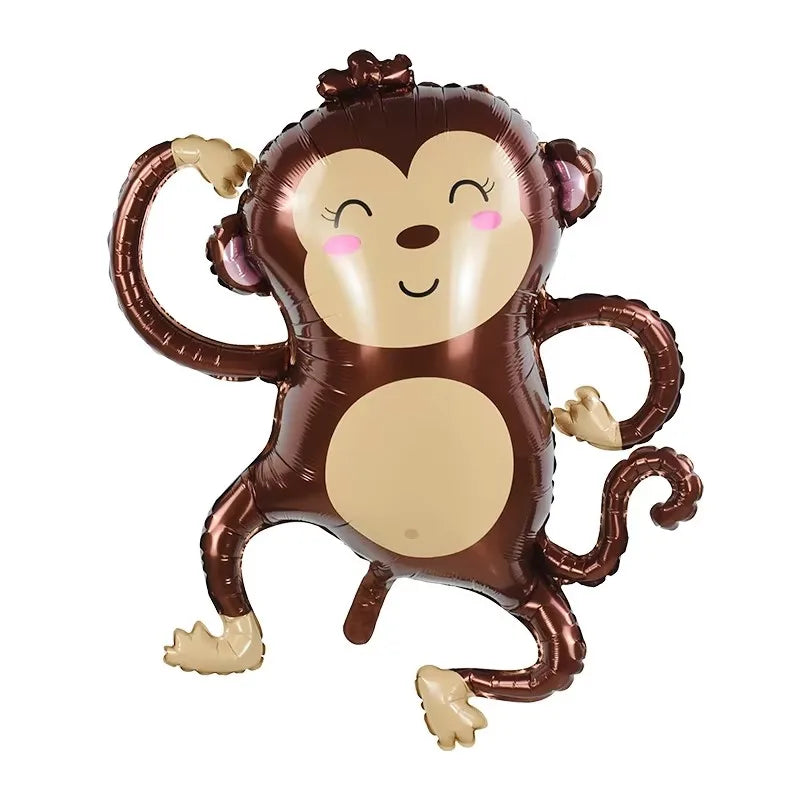 Cartoon Animal Theme Foil Balloon Jungle Safari Forest Lion Zebra Elephant Giraffe Baloon Kids Birthday Decoration Supplies