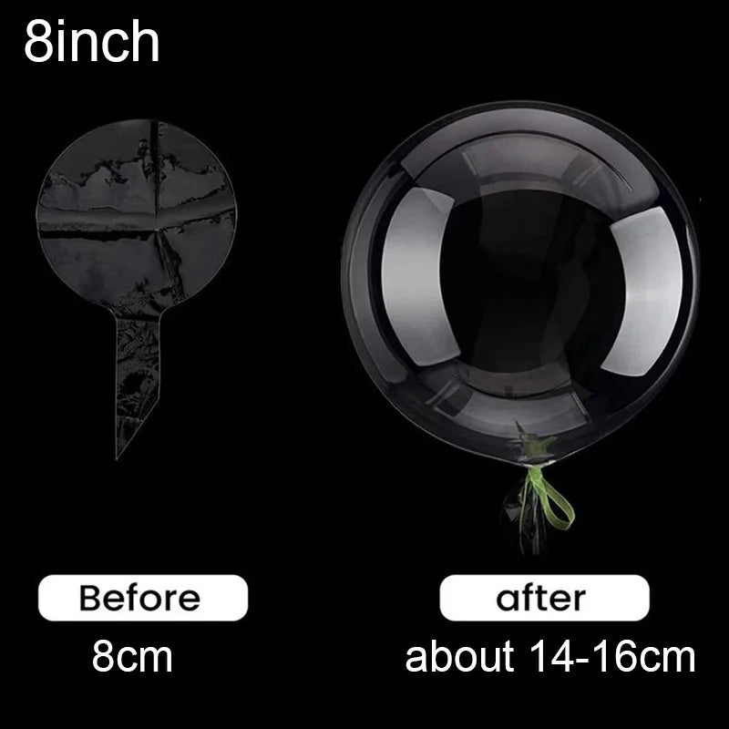 10pcs 8/10/12/16/18/20/24/inch Transparent Bobo Balloon Clear Bubble Balloon For Wedding Birthday Party Decoration Helium Ballon