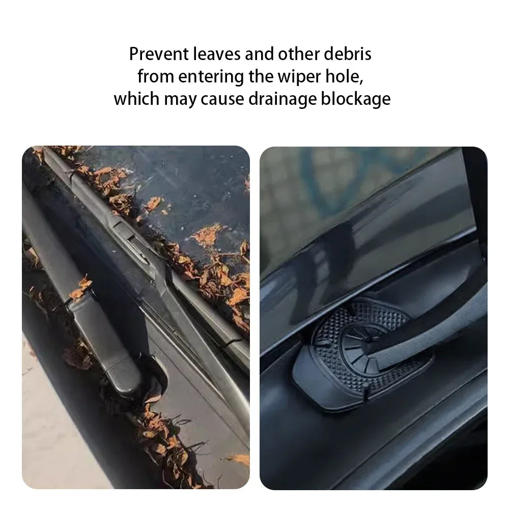 2Pcs Car Windshield Wiper Hole Protective Cover Dustproof Bottom Sleeve Leaves Debris Prevention Cover for Car Accessories
