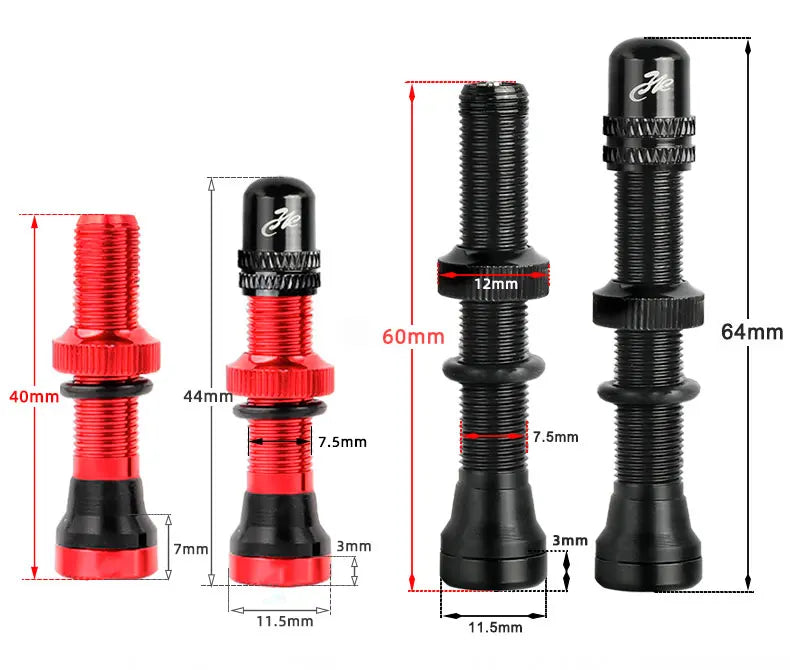 Deemount 2PCS Bicycle Tubeless Schrader Nipple A/V Valves Brass Core CNC Machined Anodized for MTB Road Bike Tubeless Rims