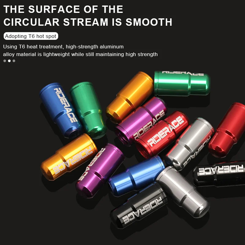 RIDERACE Bicycle Tire Valve Cap Aluminum CNC MTB Road Bike Tube Tyre Gas Nozzle Cover for AV FV Schrader Presta Valve Dustproof