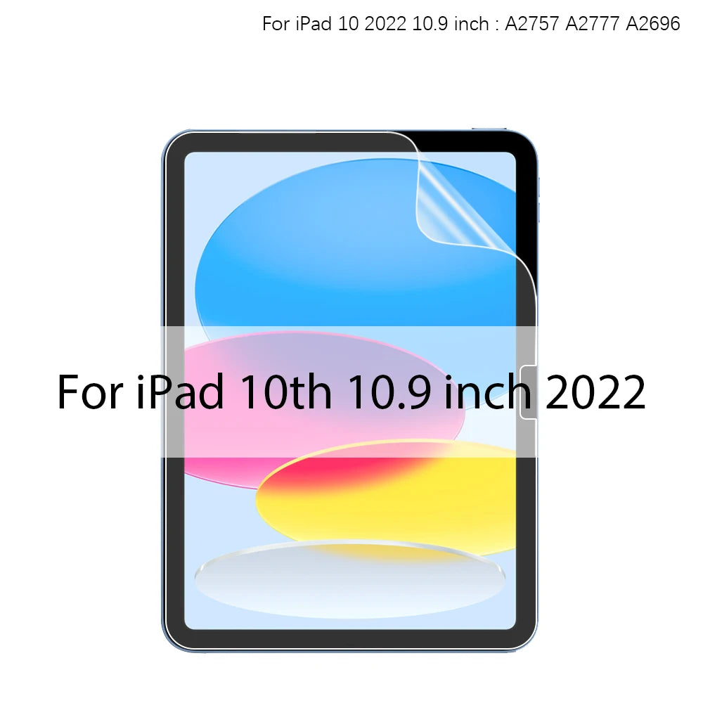 For iPad 10 9 9th 10th Generation 10.9 Pro 13 11 M4 M2 12.9 6th Paper Film Like Screen Protector Air 5 4 3 Mini 6 10.2 Paperfeel