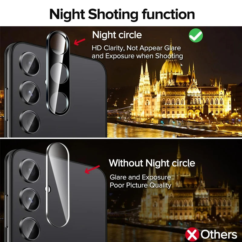 2+2 Fingerprint Scanning Glass for Samsung S25 S24 S23 S22 S21 Screen Protector for Galaxy S25 Ultra Camera Protector S24 FE
