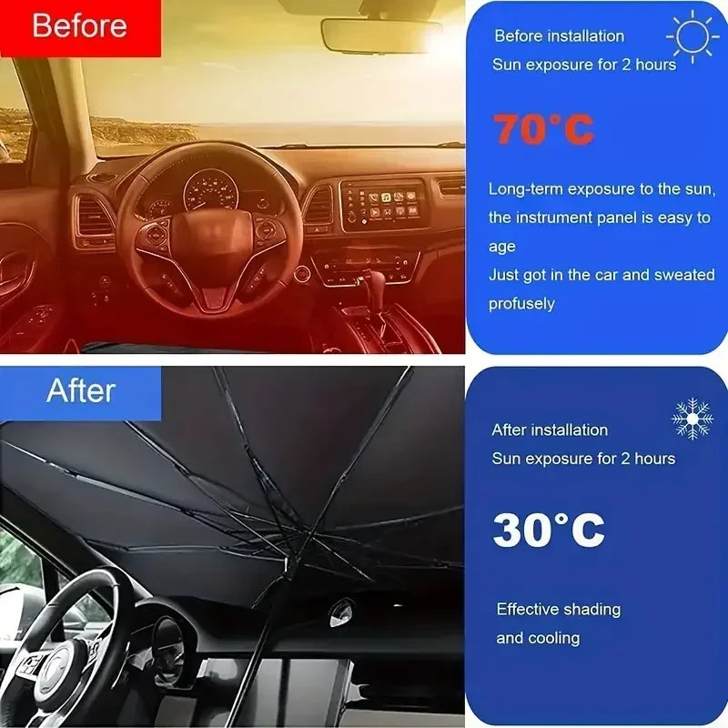 Car Sunshade Umbrella For Auto Shading Car Sun Shade Protector Parasol Summer Sun Interior Windshield Protection Accessories