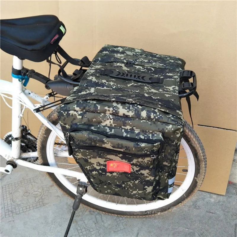 Cycling Double Side Rear Rack Bike 2 In 1 Camo Trunk Bag Mountain Road Bicycle Tail Seat Pannier Pack Luggage Carrier Bike Bag
