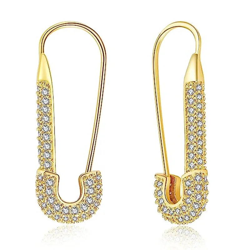 Chic Clips Earrings for Women Creative Statement Girls Earrings Piercing Silver Color/Gold Color Shiny CZ Female Jewelry