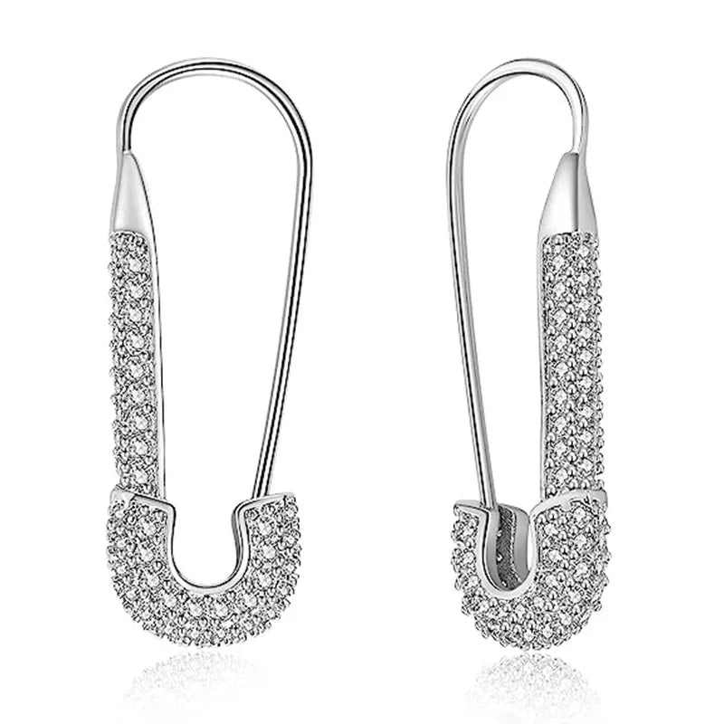 Chic Clips Earrings for Women Creative Statement Girls Earrings Piercing Silver Color/Gold Color Shiny CZ Female Jewelry