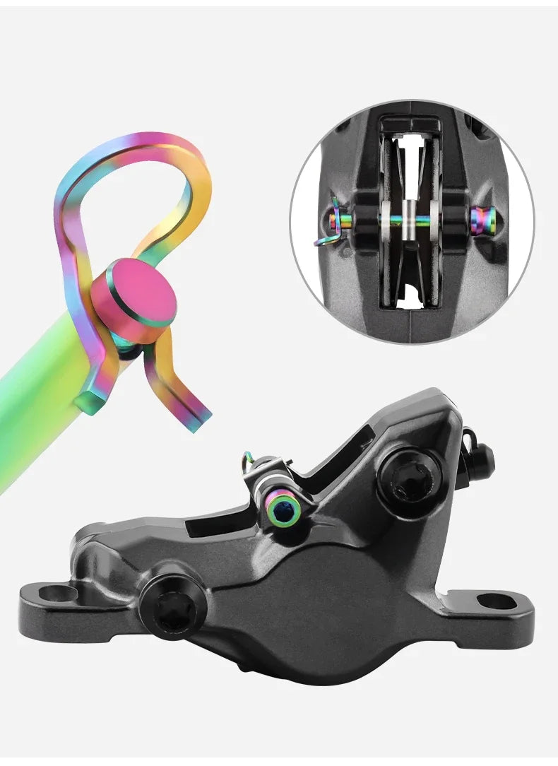 MUQZI 2pcs Disc Brakes Caliper Titanium Alloy M4 Fixing Bolts Bicycle Disc Brake Pad Ultralight Mount Screws Cycling Accessories