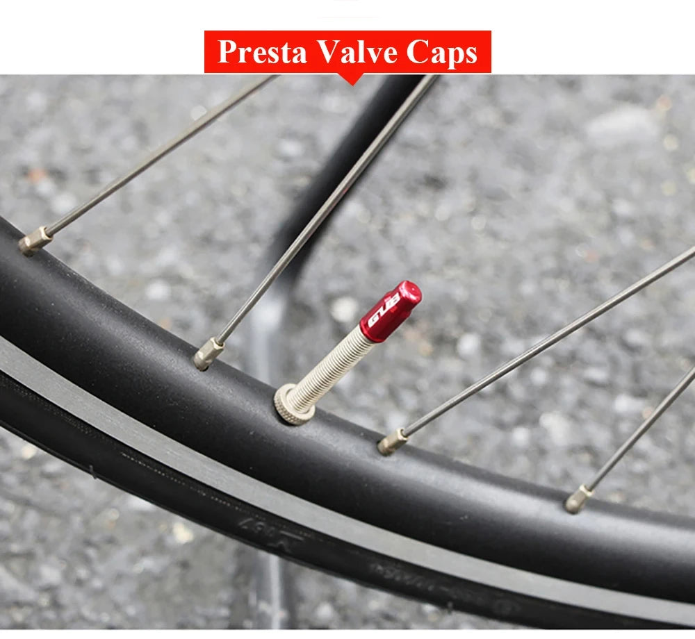 RISK 4 in 1 Bike Valve Core Wrench With 2 Presta Valve caps set Road Bicycle Valve Installation Removal Portable Repair Tool