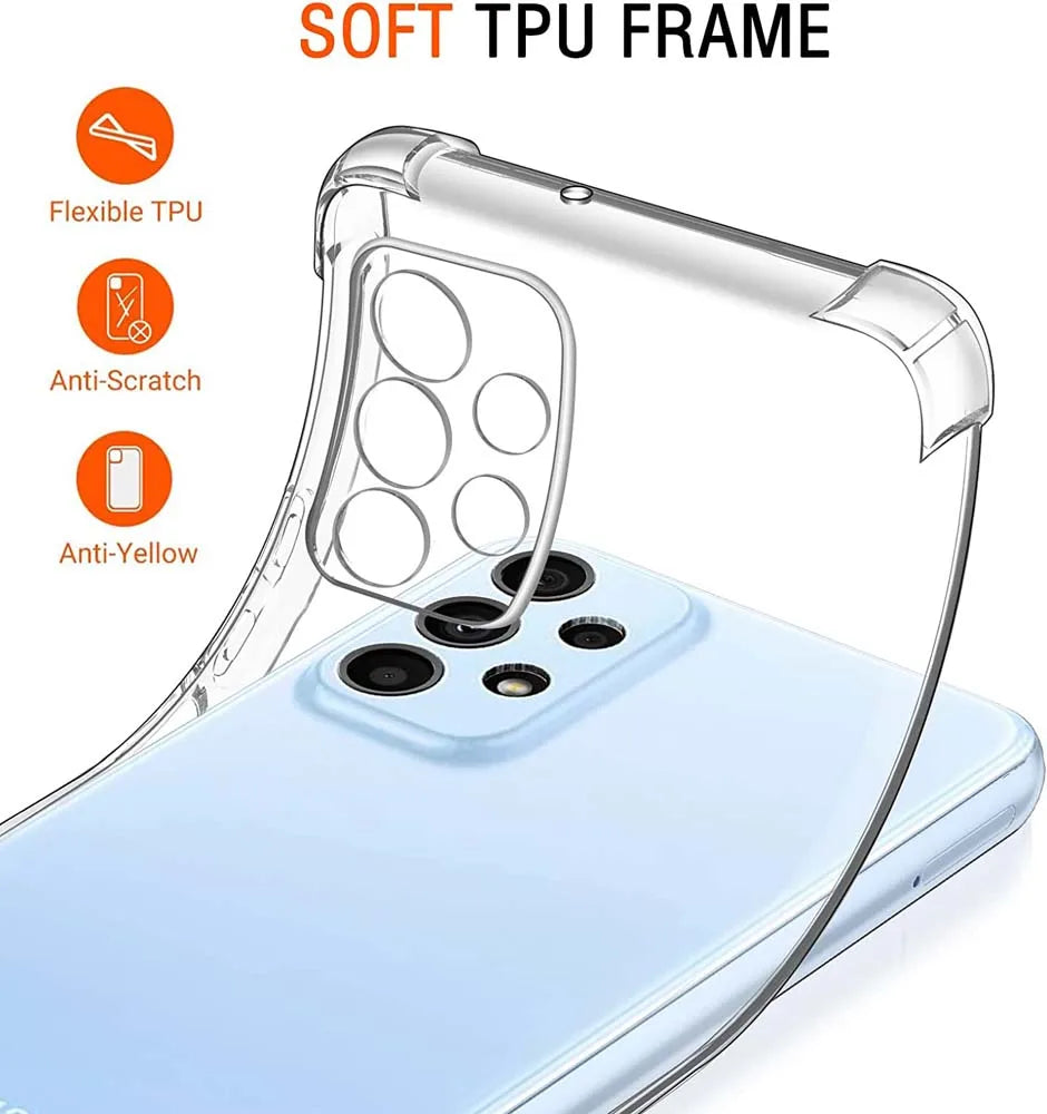 Air-bag Shockproof Clear Case For Samsung Galaxy A13 A23 A33 A53 A73 A22 A32 A52 A72 A14 A24 A34 A54 A15 A25 A35 A55 5G Cover