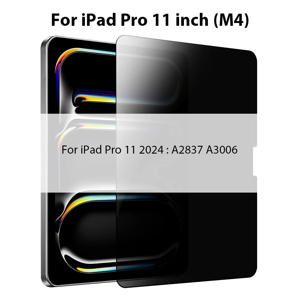 Privacy Glass For iPad Pro 12.9 11 13 2024 M4 M2 10th Gen Screen Protector For iPad Air 5 4 3 7th 8th 9th 10.2 Mini 6 10.5 Film