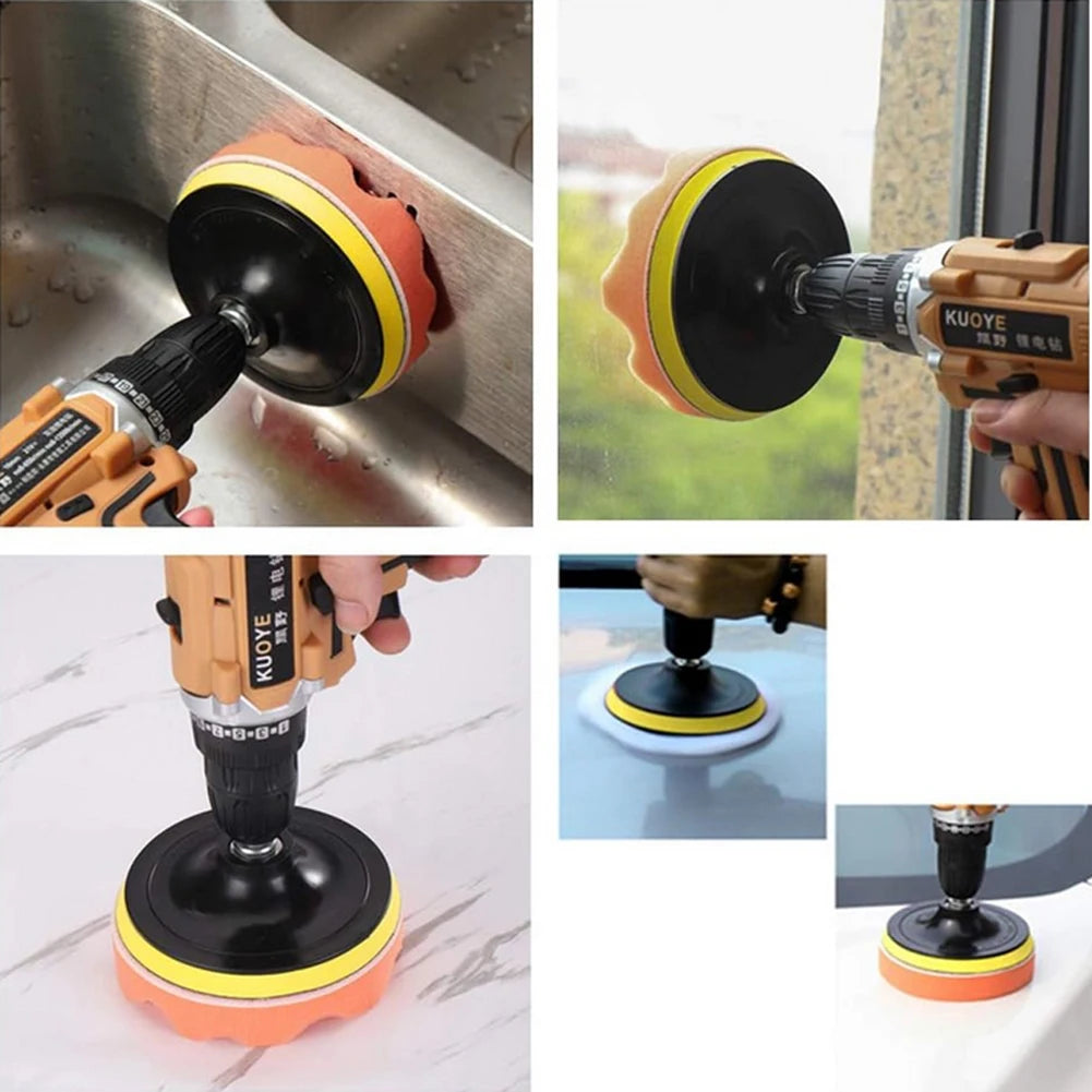 3/4/5 Inch Car Polisher Pads Kit Wool Buffing Waxing Clean Polish Reusable Buffer Drill Wheel Polisher for Auto Remove Scratches