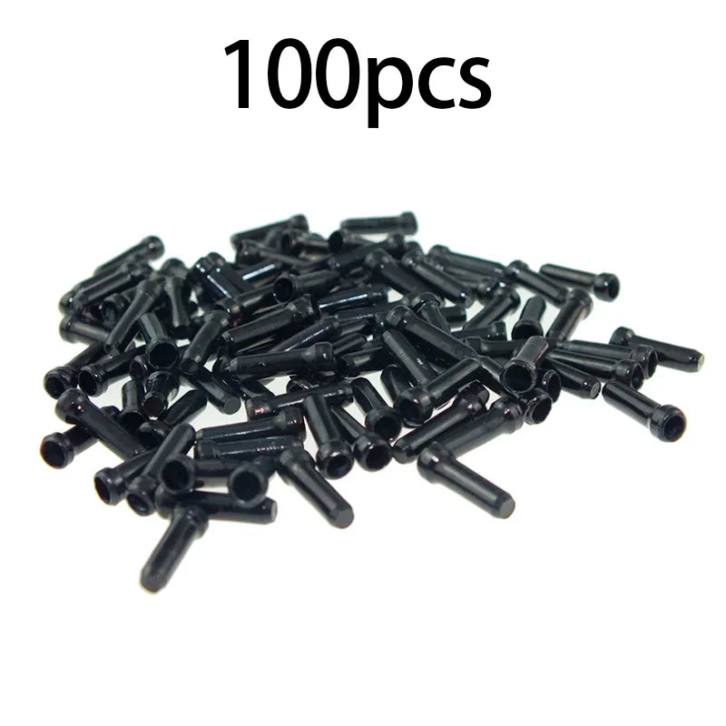 50/100pcs Bicycle Cable End Caps Aluminum Alloy Bike Brake Shifter Cable Tips Wire End Cap Multiple Colors Bike Line Core Caps