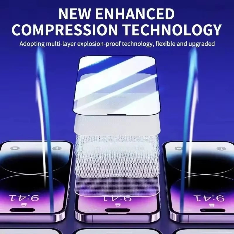 Dust Free Easy Installation Screen Protector for IPhone 13 11 16 12 14 15 Pro Max Plus Mini XS XR Tempered Glass Oleophobic