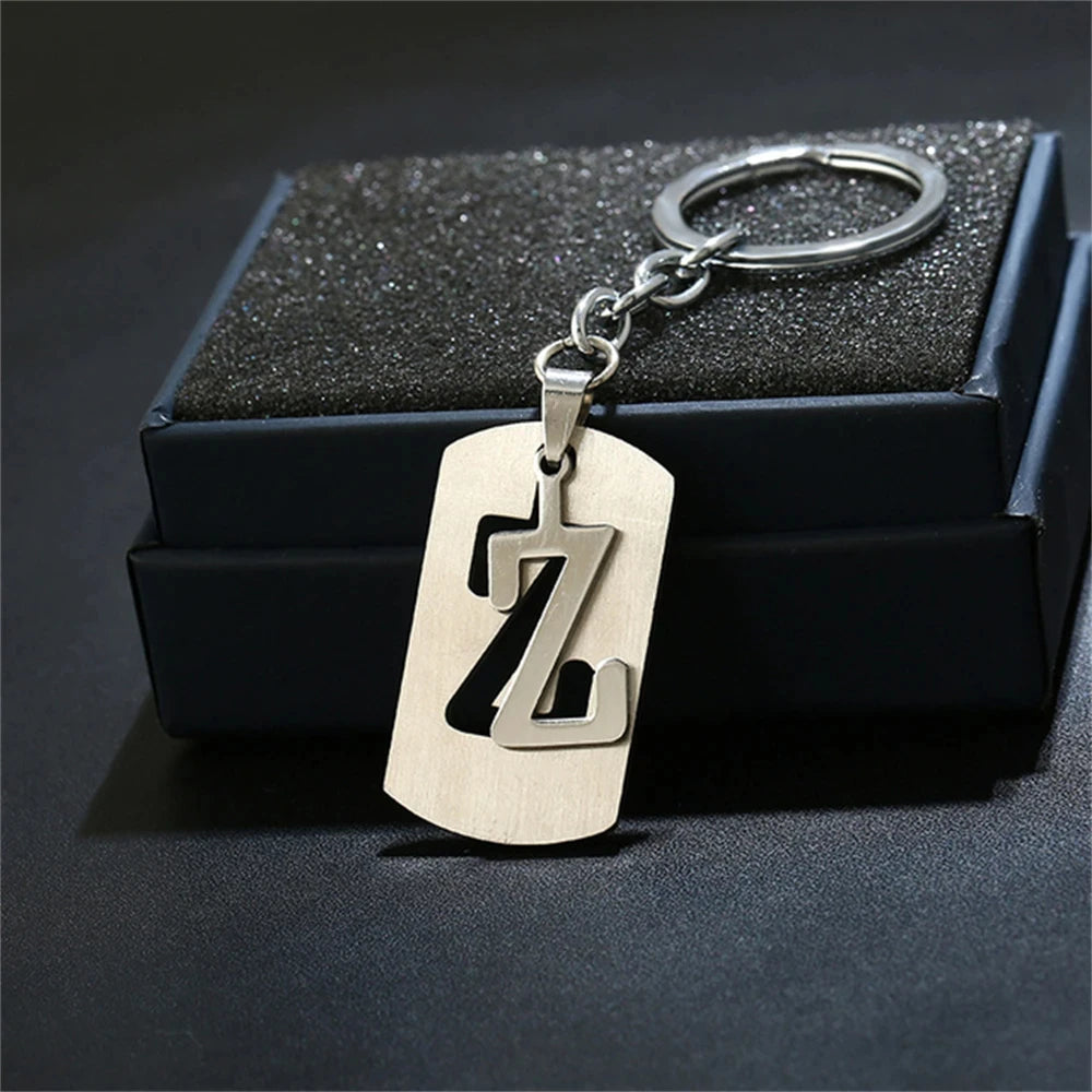 NEW DIY Stainless Steel A-Z Letters key Chain Charm 26 Letters KeyChain Men Women keychain Couple gift Jewelry Car Key Ring