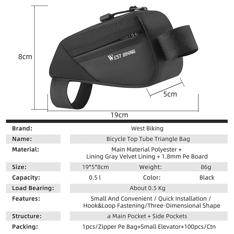 Bike Bag Ultralight Top Front Tube Frame Triangle Bag Mini Size Portable Water Repellent MTB Road Bicycle Bag Pannier