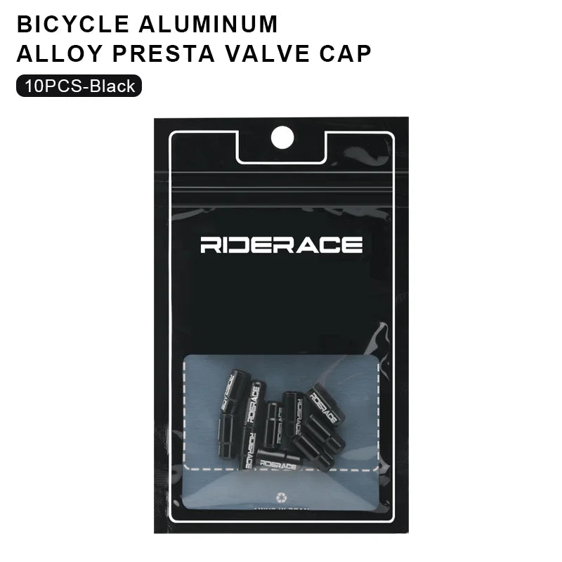 RIDERACE Bicycle Tire Valve Cap Aluminum CNC MTB Road Bike Tube Tyre Gas Nozzle Cover for AV FV Schrader Presta Valve Dustproof