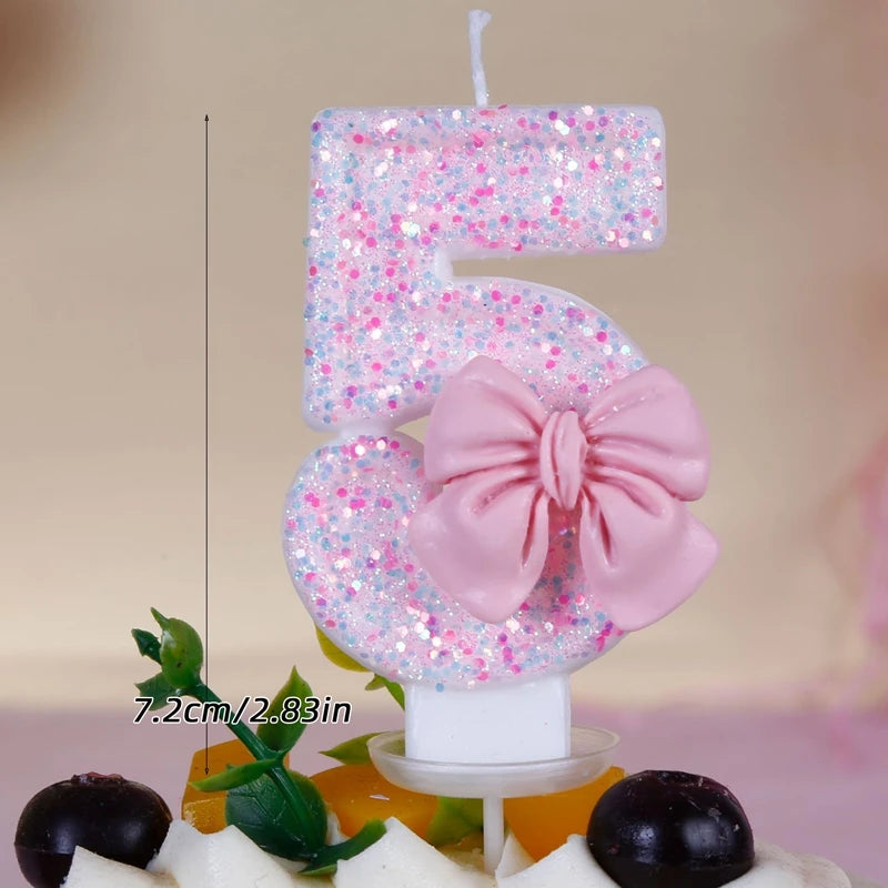1st Birthday Candle Cake Topper Colours Creative Number 1 Candle Cute Pink Butterfly Digital Candle Birthday Wedding Party Decor