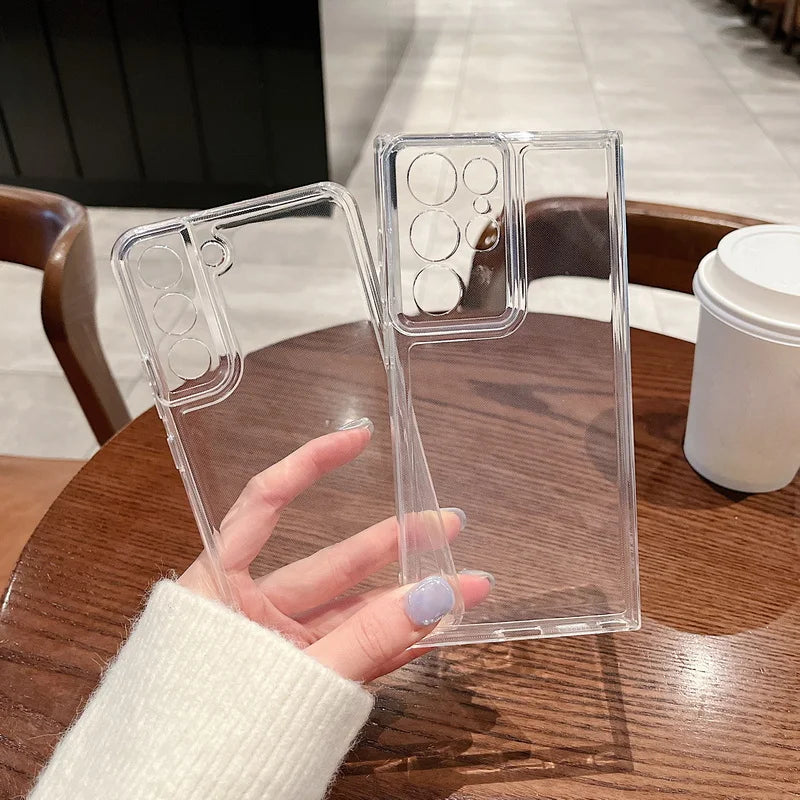Transparent Case For Samsung Galaxy S22 S23 S21 Ultra S20 FE Plus A55 A16 A36 S25 A56 A32 A33 A52 A54 A53 5G S24 Silicone Cover