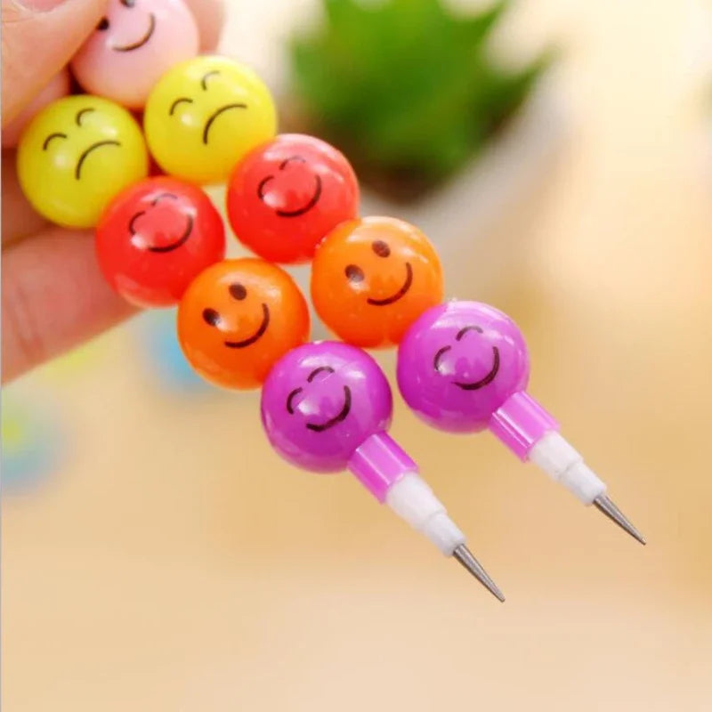 10Pcs Lollipop Building Block Crayon/Pencil Graffiti Pen for Children Birthday Party Favors Student Back To School Gifts
