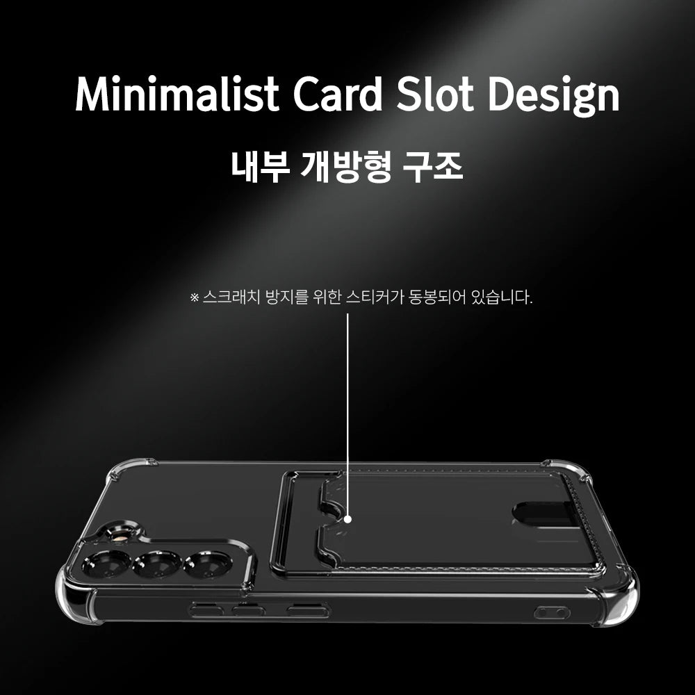 Clear Shockproof Soft TPU Wallet Case For Samsung Galaxy For Samsung S24 S23 S22 S21 Ultra Plus S20 FE Note Card Holder Pocket
