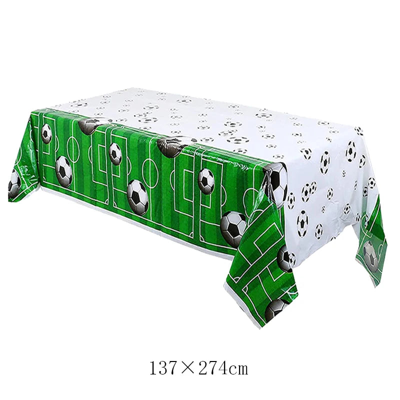 Soccer Theme Tablecloths Football Birthday Party Decorations Soccer Rectangular Plastic Table Cover Perfect for Game Day Parties