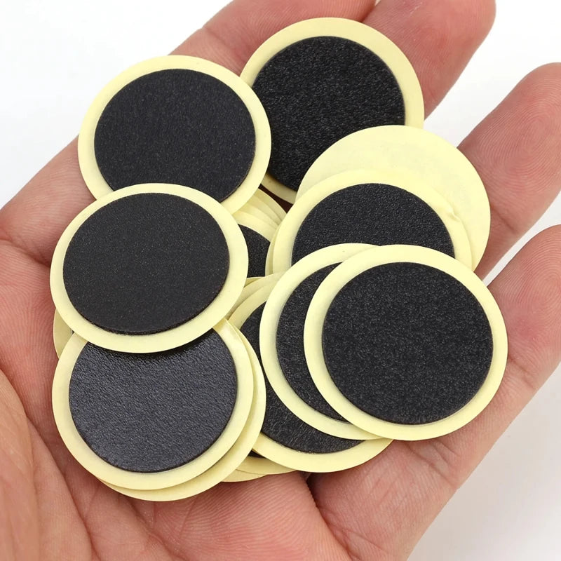 50pcs Bicycle Glue-free Tire Patches Round Square Rubber Quick Repairing Tyre Patch Tool Portable Tire Puncture Repair Patch