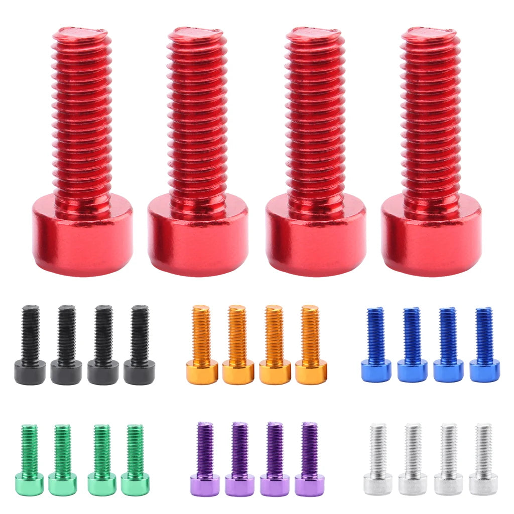 4 Pcs Bicycle Water Bottle Cage Bolt Cycling Accessories Kettle Holder Aluminum M5 Screw Handle Bikes Part for MTB Road Bike