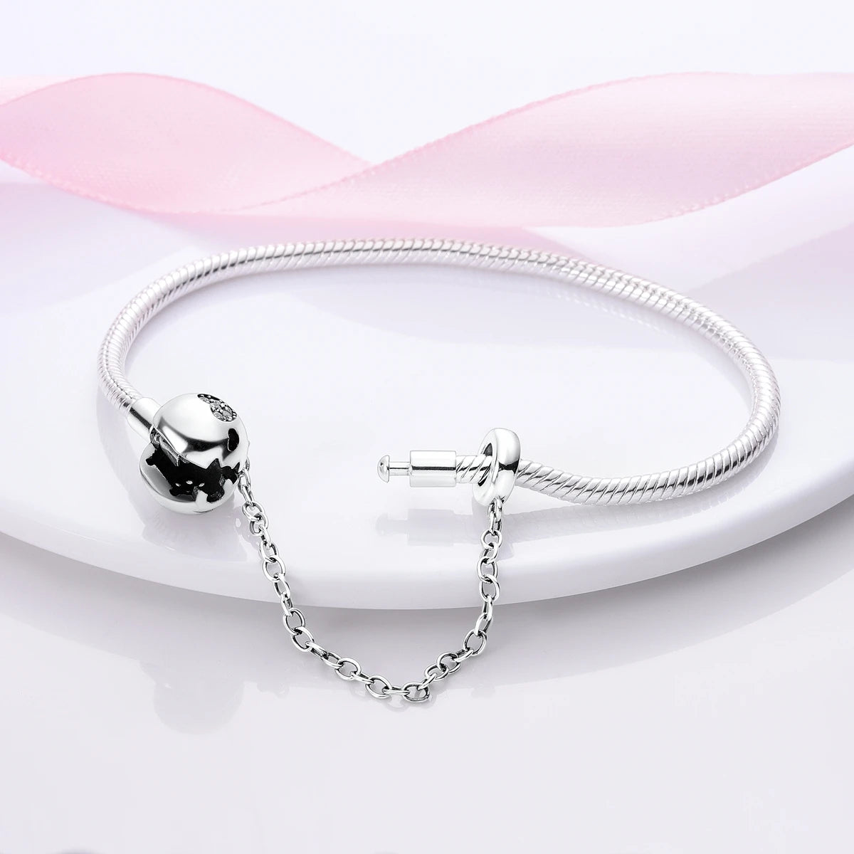 Silver Plated Me Slender Link Bracelet Fit Original PAN Me Charm Beads Diy Jewelry Gift