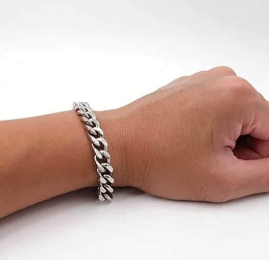 316L Stainless Steel Cuban Chain Bracelet for Men Women Figaro Vintage Metal Viking Kpop Pulseras Emo Cute Luxury Jewelry Gift