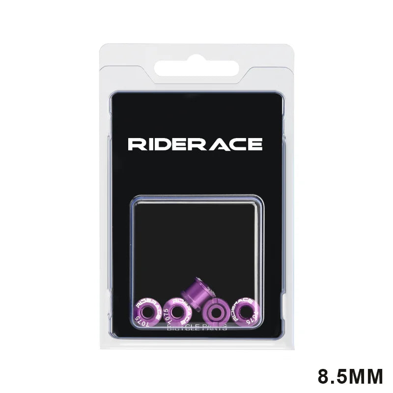 RIDERACE 5 PCS Double/Single Bicycle Chainring Bolts CNC Aluminum Alloy 7075 M8 6.5mm 8.5mm Road MTB Bike Crankset Bolt&Nut Set