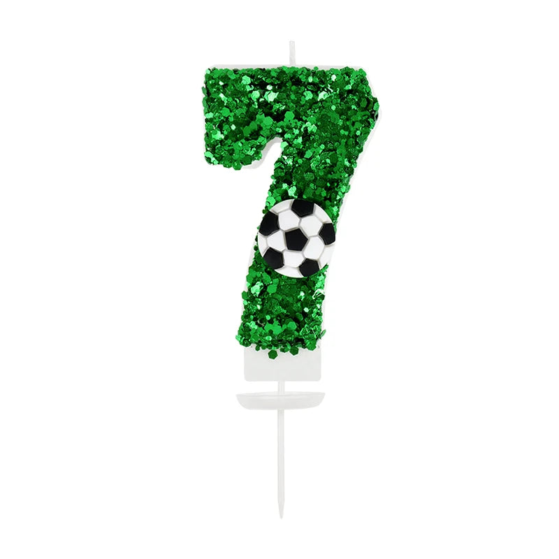 0-9 Number Soccer Cake Candles Kids Sports Theme Football Birthday Party Decoration Favors Cupcake Topper Cake Decor Supplies