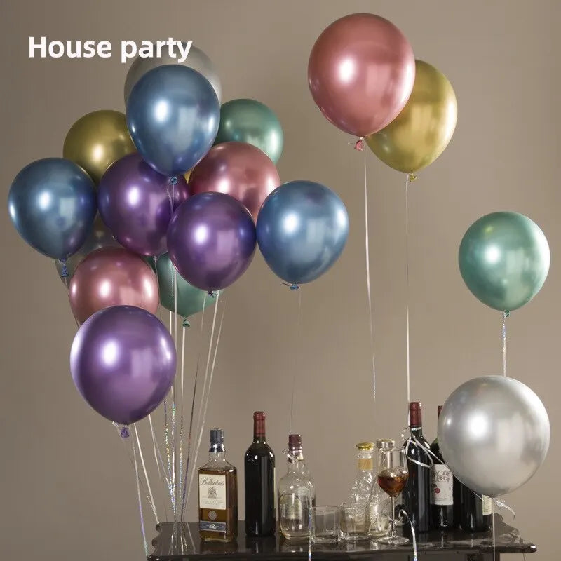 50pcs 10inch Metallic Latex Balloons Gold Silver Chrome Ballon Wedding Decorations Globos Birthday Party Supplies