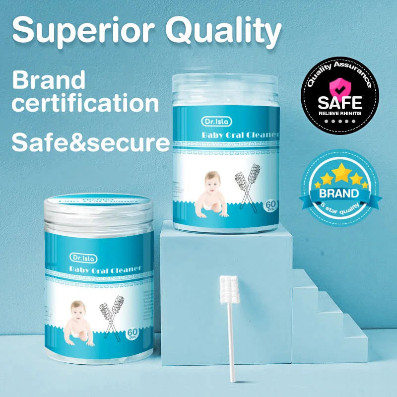 Dr.isla 60pcs Baby Oral Cleaning Stick Disposable Cleaner Milk Teeth Gauze Toothbrush Baby Tongue Washing For Newborn Oral Care