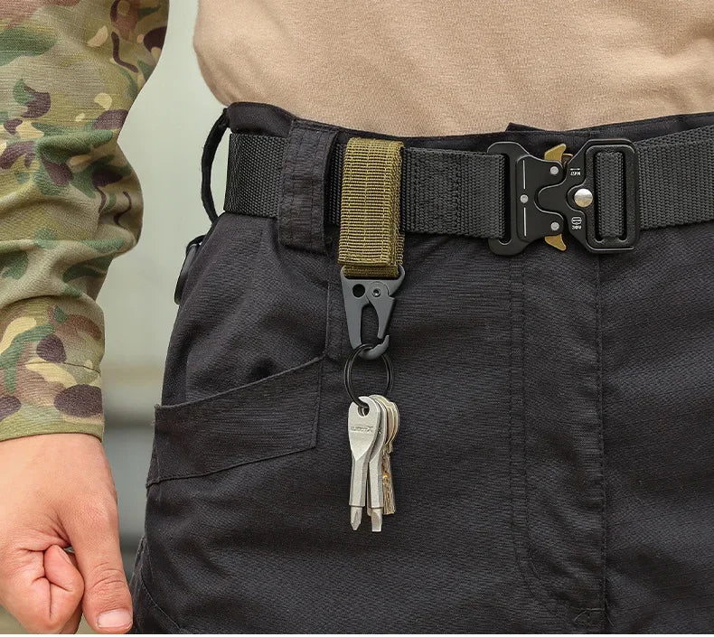 Carabiner High Strength Nylon Key Hook MOLLE Webbing Buckle Hanging System Belt Buckle Hanging Camping Hiking Accessories