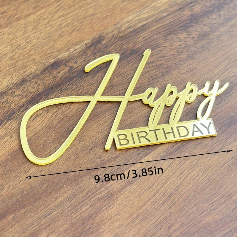 1/3/5pcs Acrylic Birthday Queen Gold Cake Topper Happy Birthday Party Sides Cake Decorations Accessories