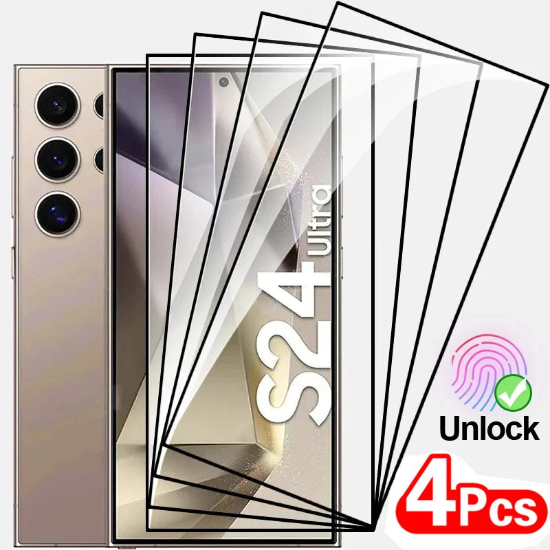 4PCS Full Cover Tempered Glass for Samsung Galaxy S25 S24 Ultra S24 Plus Protective Screen Protector Film For Samsung S24 Glass