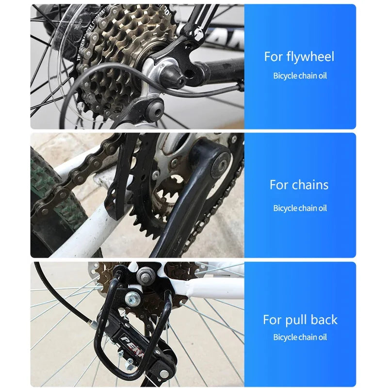 60ML Bicycle Long Lasting Chain Lube Chain MTB Road Bike Waxy Dry Chain Gear Oil Lube Waxy Maintenance Bike Accessories