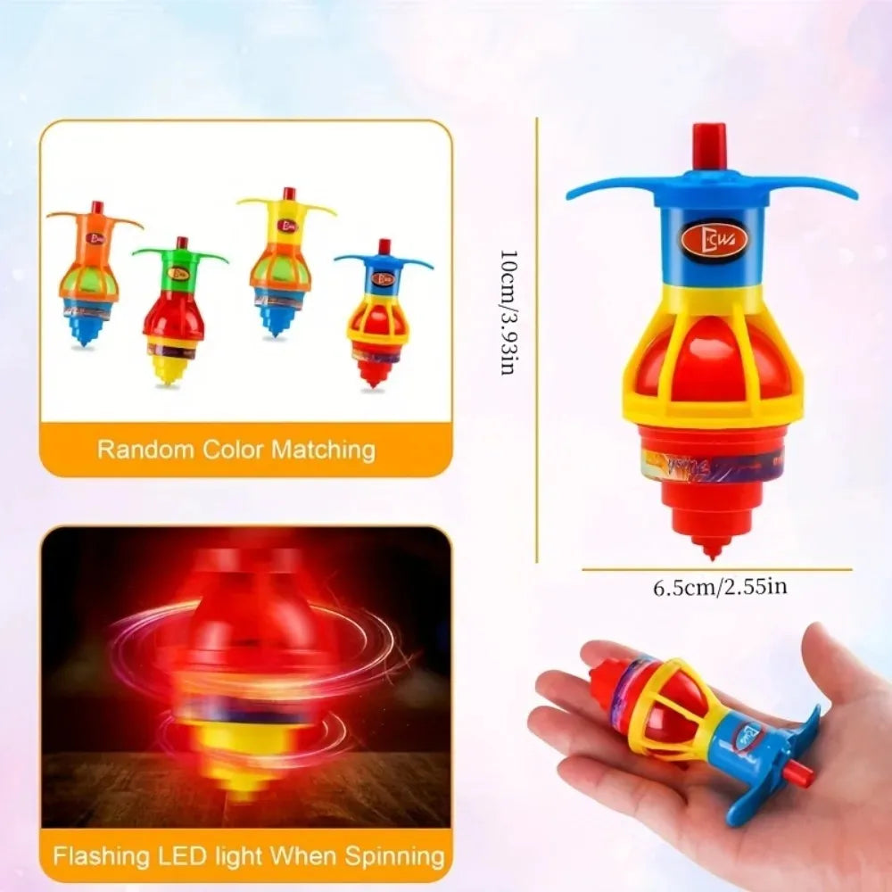 10Pcs LED Light Up Glitter Top Spin Toy - Perfect for Kids Birthday Party Favors, Easter Gift Fillers Classroom Prizes