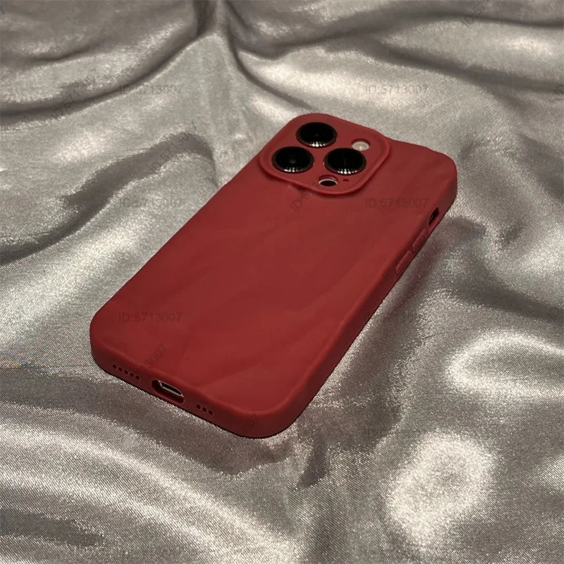 Fashion Silicone Fold Wrinkle Phone Case for iPhone 14 13 12 11 15 Pro Max Soft Cases Shockproof Bumper Cover Phone Accessories