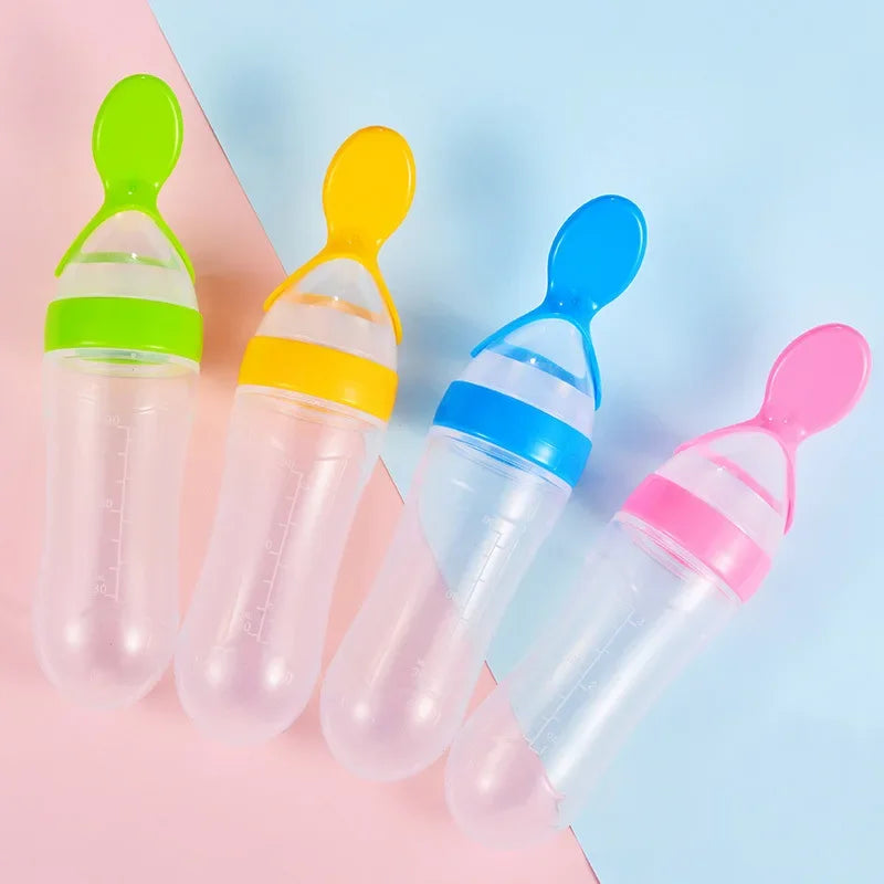 4Pcs Baby Feeding Bottle with Fruit Pacifier Set Baby Spoon Bottle Toddler Fresh Vegetable Fruit Feeder Kids Feeding Supplies