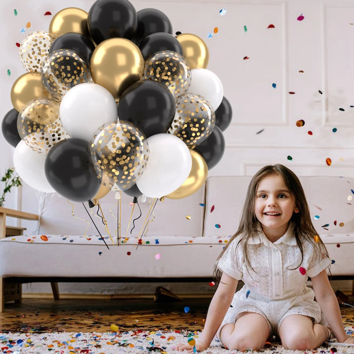 31/36/37/51/101Pcs Metallic Balloons Pearl Latex Balloon Gold Confetti Balloons for Birthday Weddings Baby Shower Party Decor
