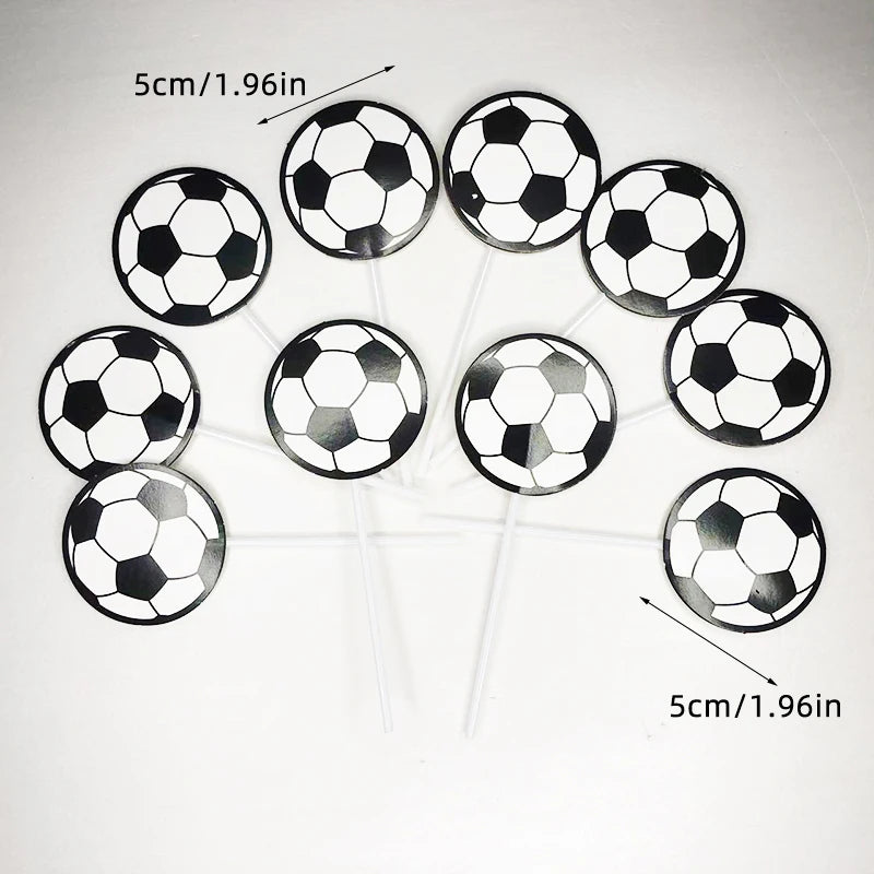Football Boy Cake Decoration Football Field Player Doll Cupcake Top Happy Birthday Decoration Sports Children's Party Supplies