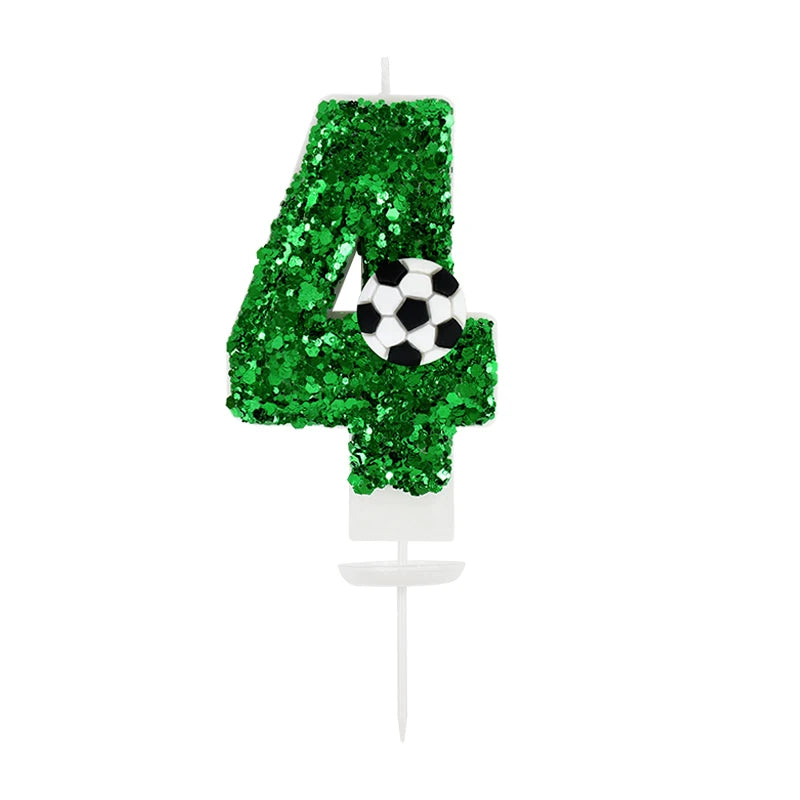 0-9 Number Soccer Cake Candles Kids Sports Theme Football Birthday Party Decoration Favors Cupcake Topper Cake Decor Supplies
