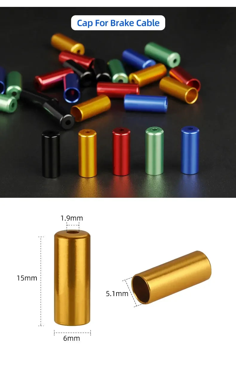 5mm Alloy Bicycle Brake Cable End Cap Housing Ferrules 4mm MTB Road Bike Derailleur Shifter Line End Crimps