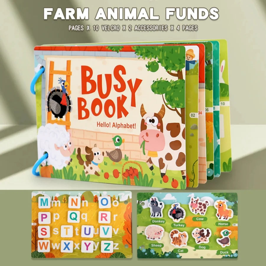 Puzzle Montessori Quiet Book Word Recognition Children's Early Education Enlightenment Stickers Book Toys