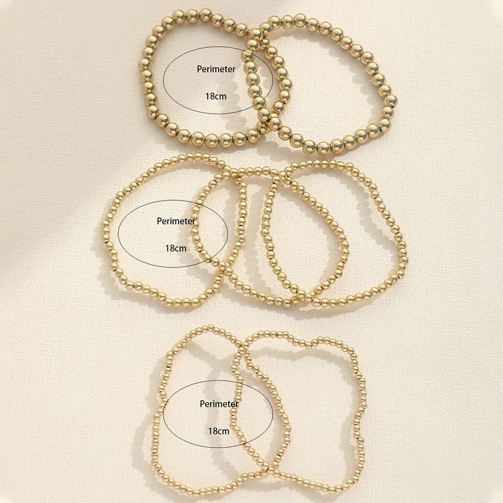 7 Pcs/Set Handmade Beaded Elastic Rope Stacking Bracelets Set For Women Jewelry Accessories