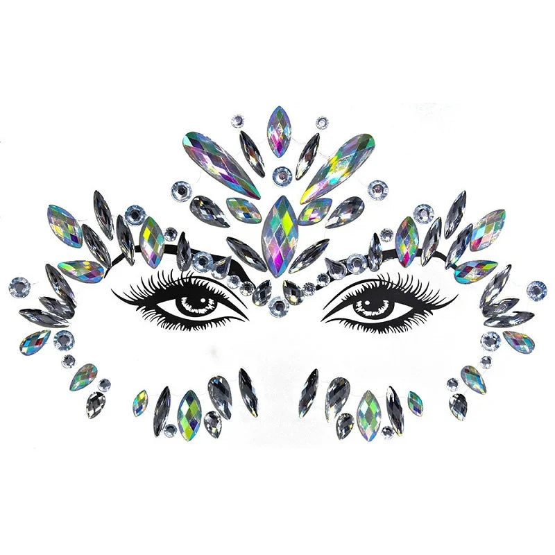 3D Rhinestone Bright Face stickers for festival Glitter Makeup Jewelry Sticker on Face crystals Gems jewels diamonds decoration