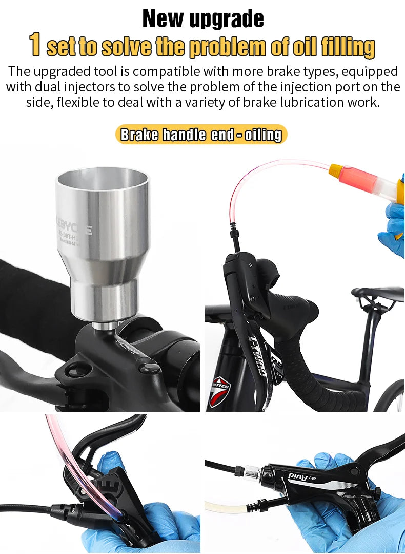 Lebycle MTB Road bicycle Alloy Bleeding kit for Shimano Brake Oil bleed Tool System Use Mineral Oil Brake Tools