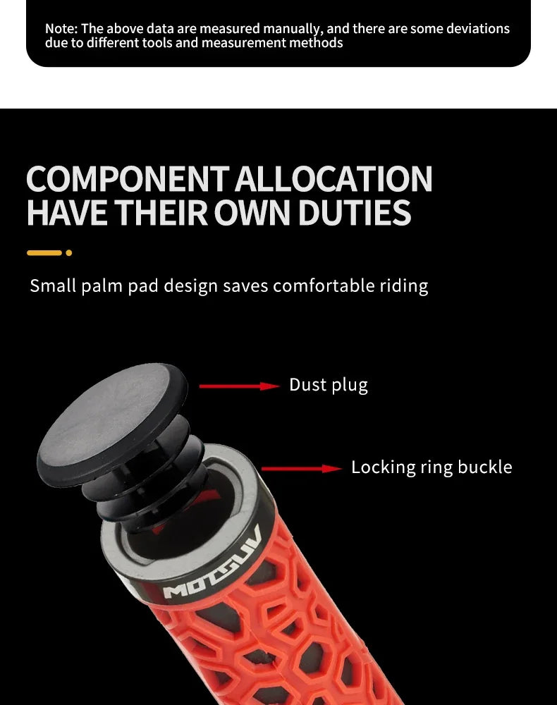 MOTSUV Bicycle Handle Bar Grips MTB Bike Soft Double-sided Locking Handlebar Cover Plug Rubber Non-slip Cycling Accessories Part